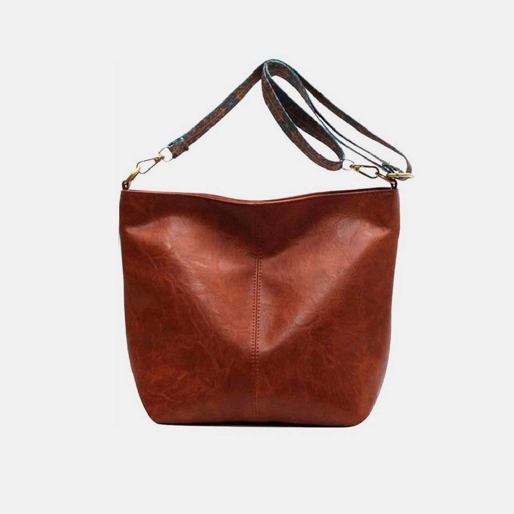 Zenana Retro Pattern Vegan Leather Crossbody Bag (camel - in stock) - Picture 5 of 6